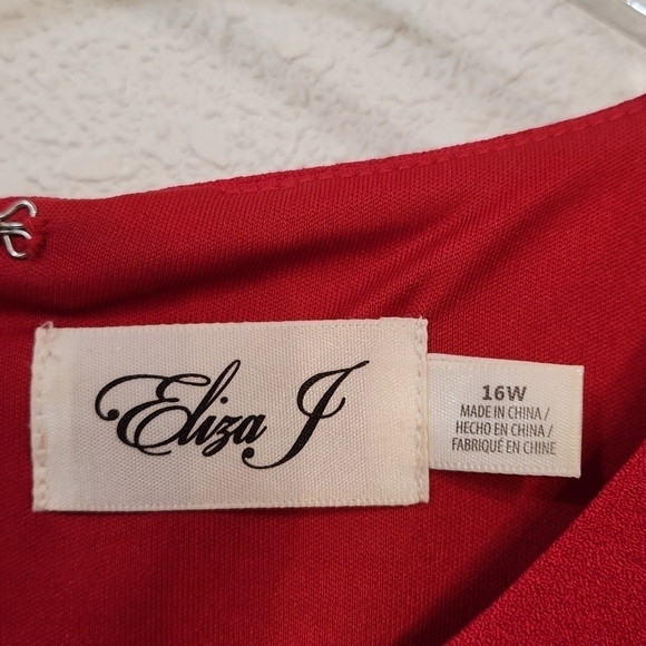 ELIZA J Heavy Polyester Crepe Flare Swing Lined Dress in Fuchsia Size 16W - Picture 5 of 13